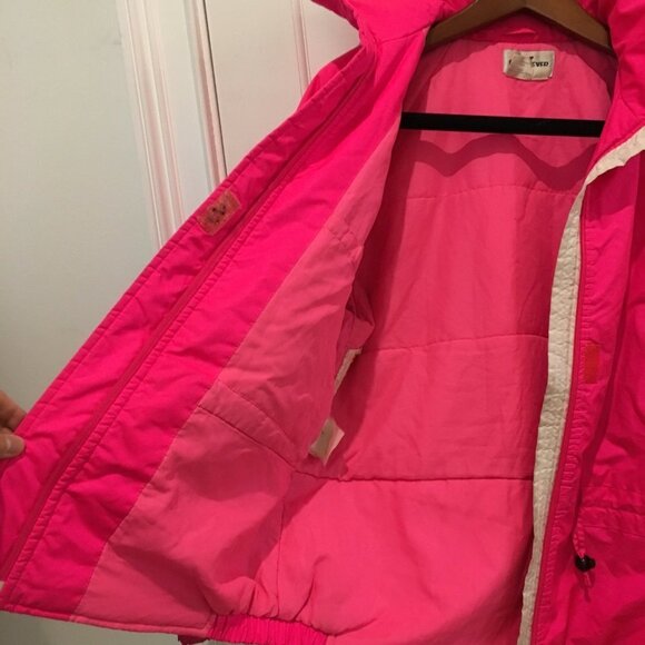 Vintage Obermeyer Sport Jacket Size Ladies 12 HOT NEON PINK - Picture 8 of 11